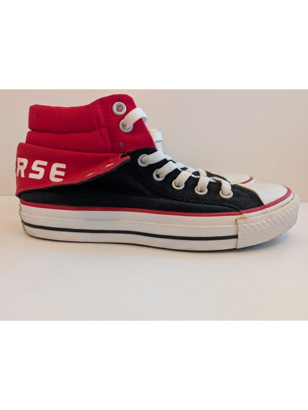 Converse Red/Black Chuck Taylor All Star Roll-Down Sneakers Youth Size 5.5